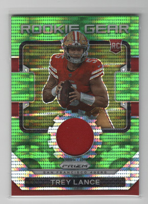 2021 Panini Prizm - Rookie Gear Trey Lance #RG-3 Neon Green Pulsar Prizm