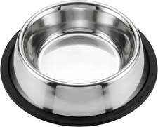 Stainless Steel Non-Tip Dog Bowl   Heavy Duty No Spill Dog Bowl with Removable R