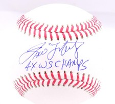 Tino Martinez Autographed Rawlings OML Baseball w/ 4x WS Champs- Beckett W Holo