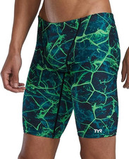 TYR Durafast Elite Men's Solid Jammer Swimsuit Black -size 26 x-small