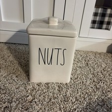 Rae Dunn NUTS Small Square Canister Approx 6.5