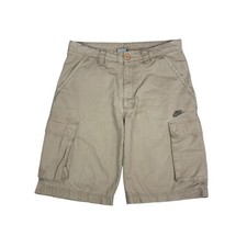 Vintage Nike Men Beige Swoosh Utility Pockets Cargo Shorts S