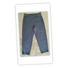 EILEEN FISHER Pants L Pull-On Stretch Jersey Organic Cotton Straight Gray READ