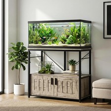 Aquarium Stand with Storage: 660LBS Capacity Cabinet for 40-50 Gal Fish Tank