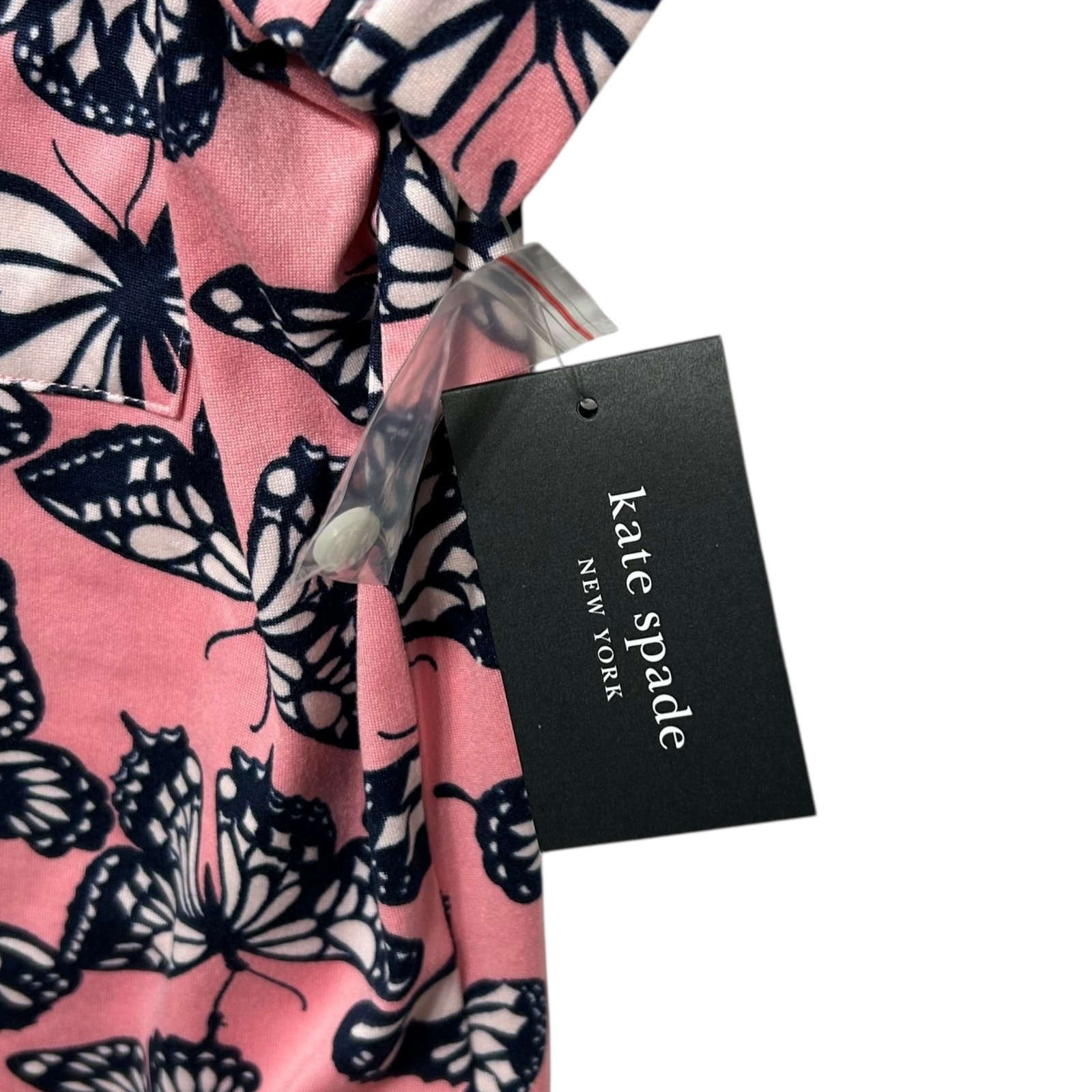 Kate Spade Butterfly Print 2 Pc Pajama Set NWT Women's Sz S/M Pink Colorful Chic thumbnail 4