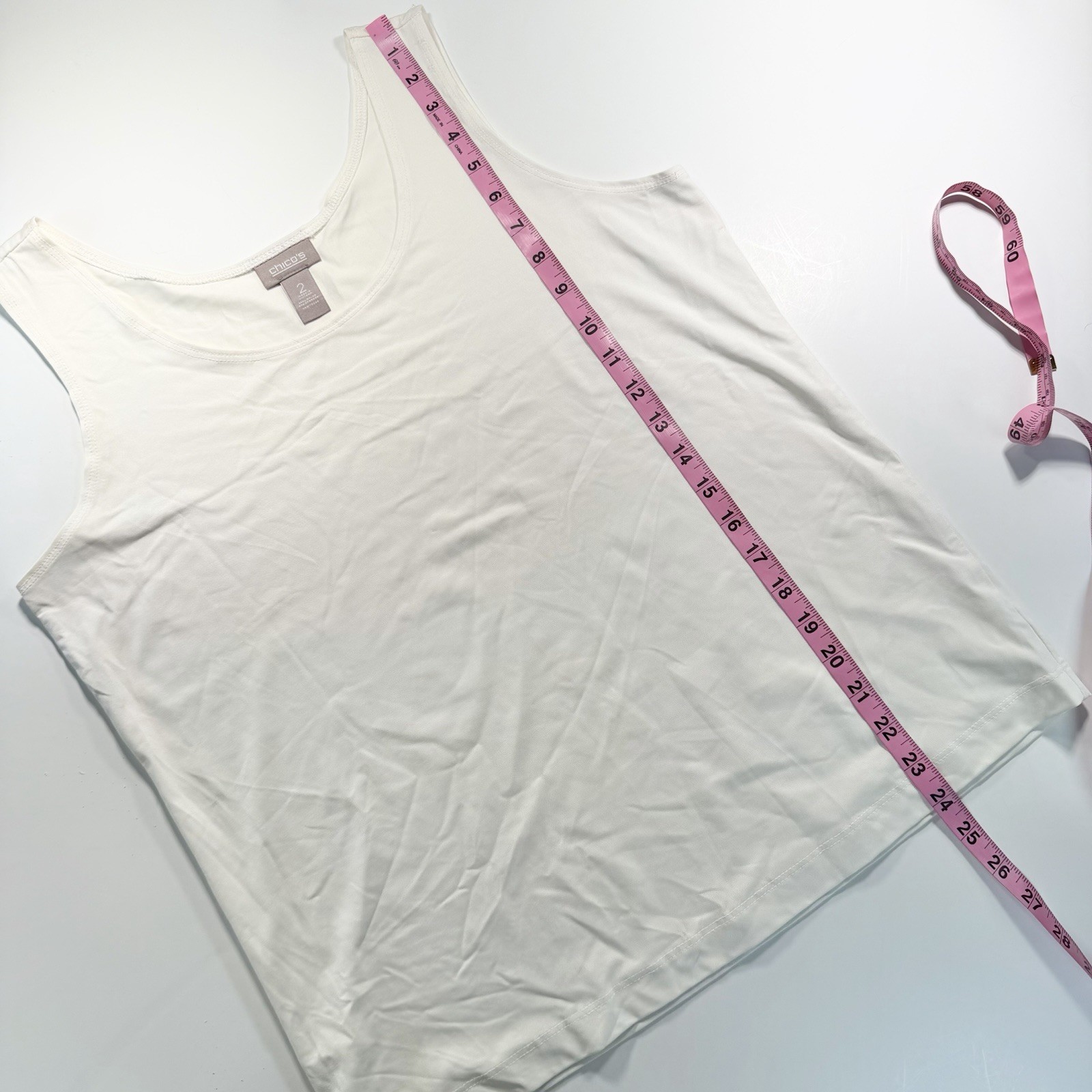 Chico’s Basic White Tank Super Soft Stretch Large… - image 6