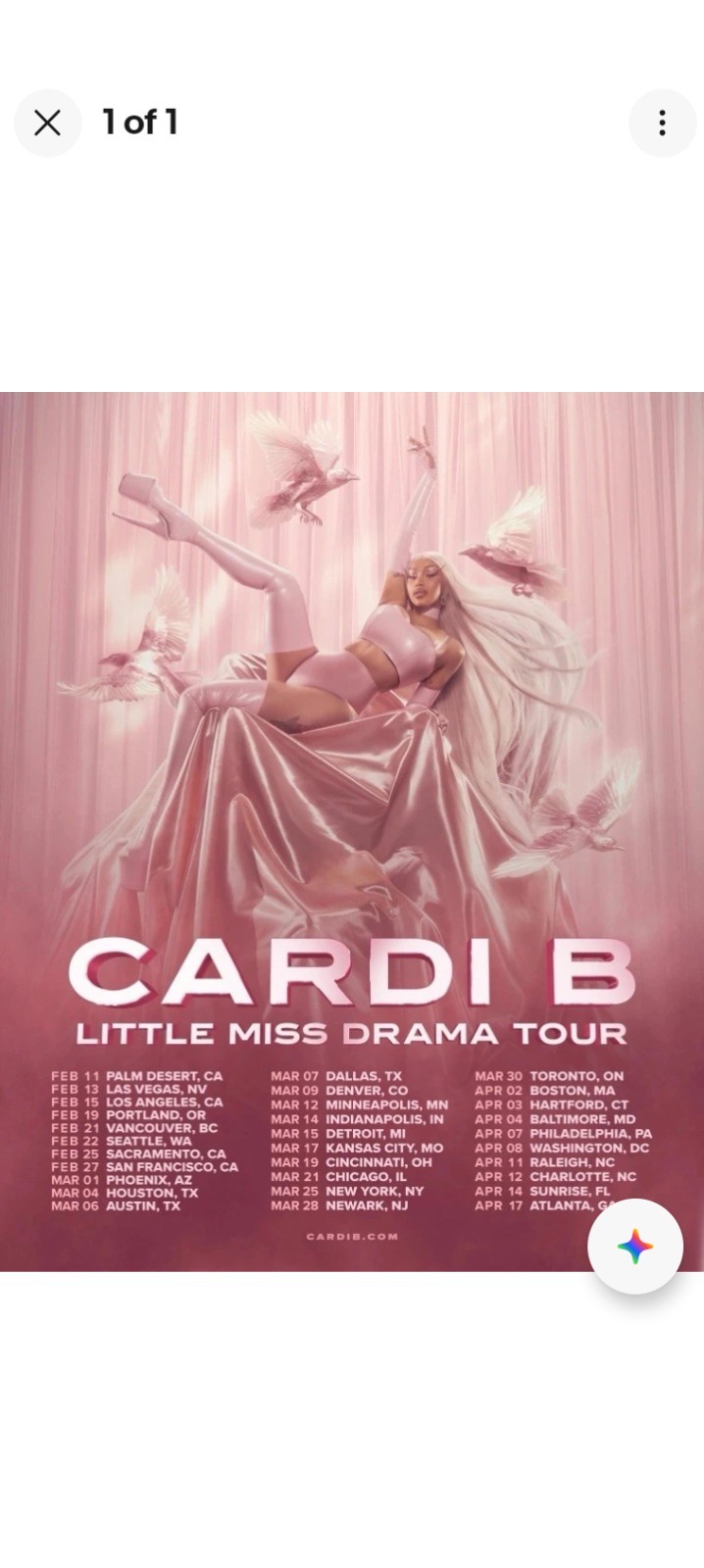 4 CARDI B LITTLE MISS DRAMA TOUR CONCERT TICKETS, MARCH 17th KANSAS CITY