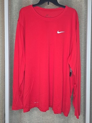 Nike Legend 2.0 Dri-Fit Training LS Shirt Size 3XL Men's Red M-22419 NWT