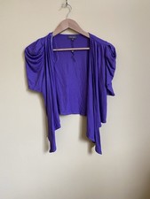 Phase Eight Purple Cropped Bolero Shrug - Size 12 Summer Spring Occasion Party