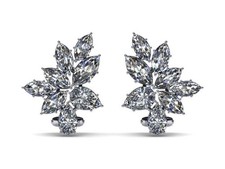 2Ct Marquise Lab-Created Diamond Womens Stud Earring 14K White Gold Plated