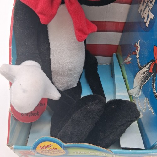 "De colección 2003 El gato en el sombrero Dr. Seuss 16"" peluche posable con libro película oficial" - Imagen 3 de 12