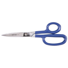 Heritage Cutlery 718LR-BLU 8 5/8'' Heavy Duty Shear w/ Large Ring / Blue Coated