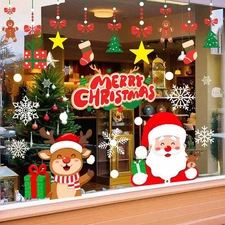 T&W SAME FILM Christmas Window Clings Stickers for Glass, Window, Car Decor, Xma