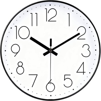 Funk Wanduhr 30cm Lautlos Modern Schwarz