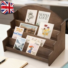 4-Tier Wooden Card Holder  Greeting Card Display Stand for Retail, Postcards UK