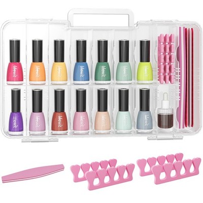 LEAGLOJOY Nail Polish Organizer Case for 36 Bottles with 8 Adjustable Sections
