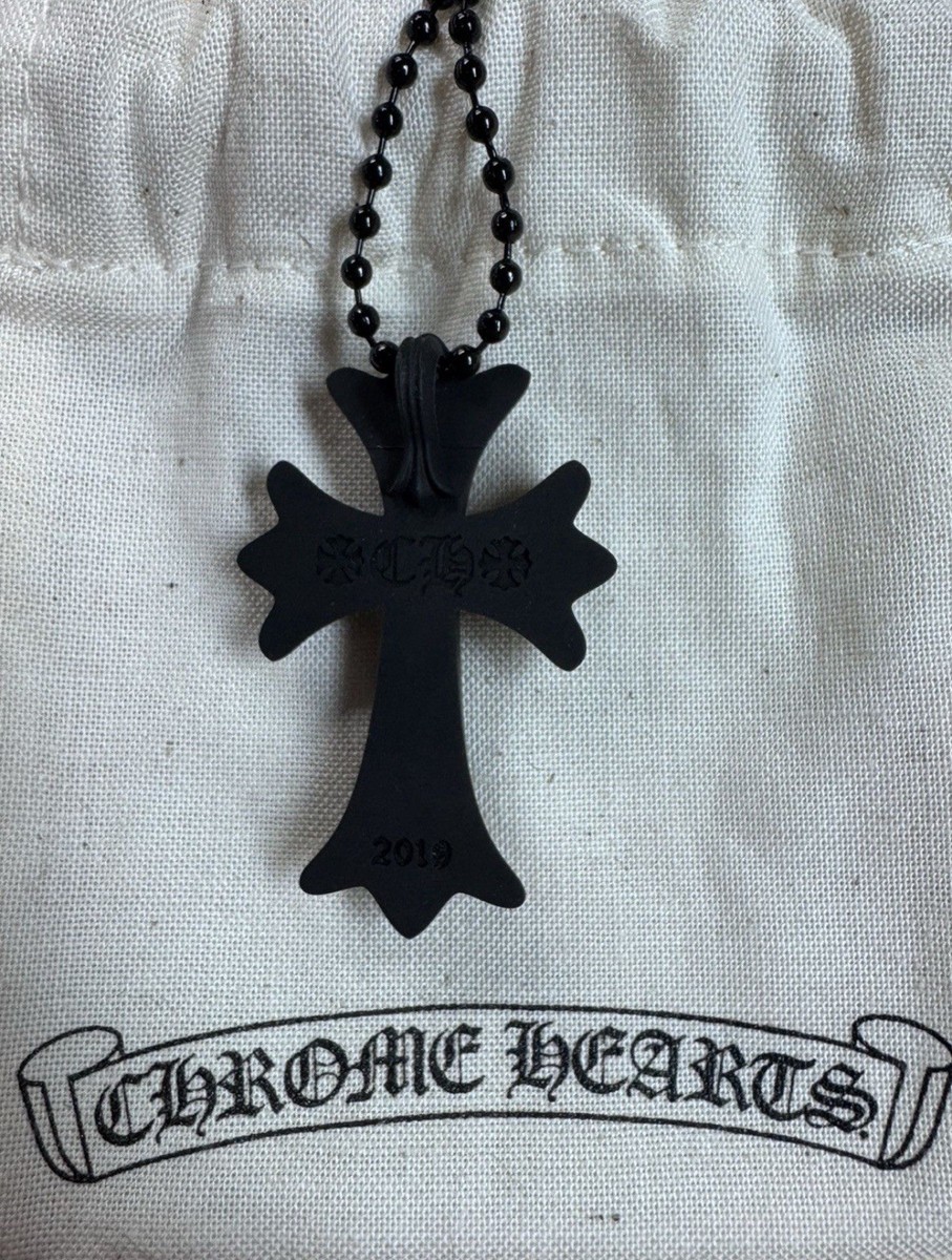 Chrome Hearts Cross Pendant Black Silicone Necklace 100% Authentic Chrome Hearts Cross Pendant Black Silicone Necklace 100% Authentic