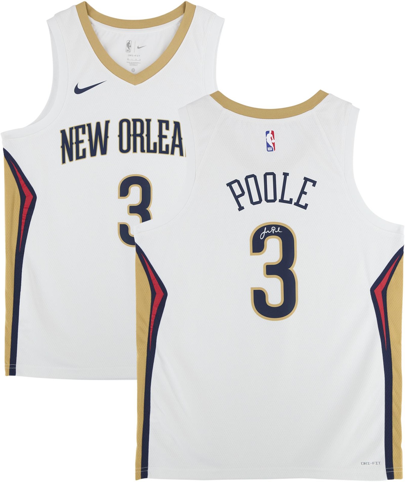 Jordan Poole Autographed Signed New Orleans Pelicans Nike White Association Swingman Jersey 