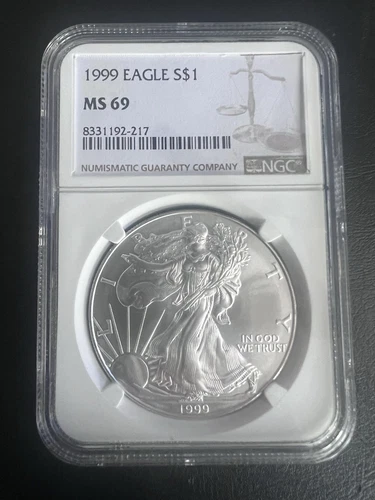 1999   $1 American Silver Eagle S NGC MS69 Brown Label