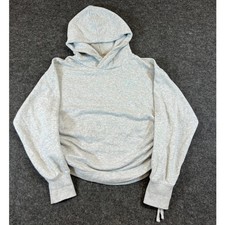 Aerie Heather Gray Ruched Cinched Side Drawstring Hoodie Sweatshirt Women Medium
