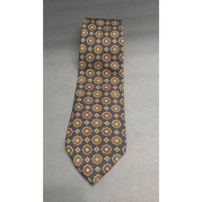 Tommy Hilfiger Silk Tie – Navy Medallion Pattern ⎯ Italian Print, Made in USA