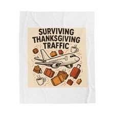 Surviving Thanksgiving Traffic Velveteen Blanket | Pilgrimage Plane, [...]