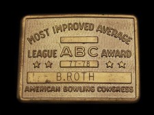 HL21140 VINTAGE 1977 AMERICAN BOWLING CONGRESS AWARD BUCKLE