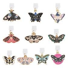 10Pcs Type-C Dust Plug Charm 1 1.3 Inch Anti-Dust Plugs with Butterfly Pendan...