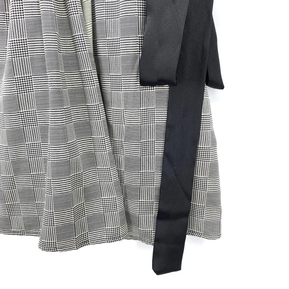 Conjunto Feminino Lauren Ralph Lauren Robe + Vestido Slip Tamanho G Preto Branco Houndstooth - Imagem 4 de 4