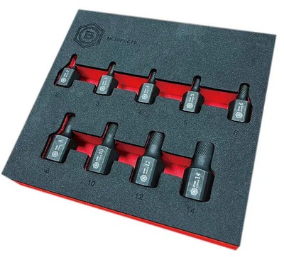 Britool Hallmark MLTSPSET9 9 Piece 3/8 & 1/2'' Impact Stud Extractor Socket Set