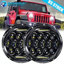 2x 7 Inch Led Headlights Hilo Drl For Jeep Wrangler Jk Tj Lj Cj 97-17 Rubicon 2x 7 Inch Led Headlights Hilo Drl For Jeep Wrangler Jk Tj Lj Cj 97-17 Rubicon