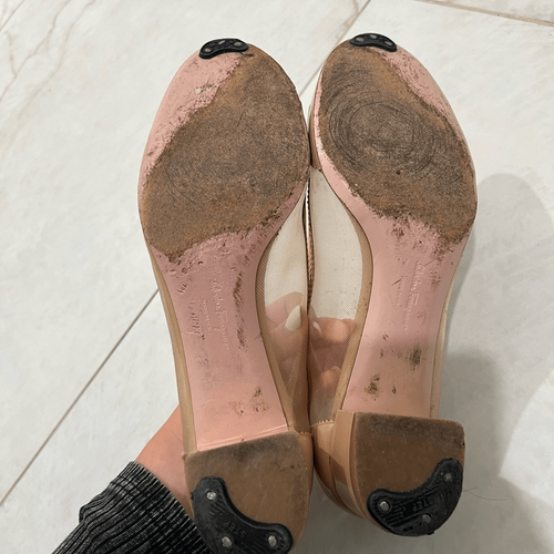 Salvatore Ferragamo Nude Patent Leather and Mesh Vera Bow Block Heels Size 10 US - Picture 7 of 10