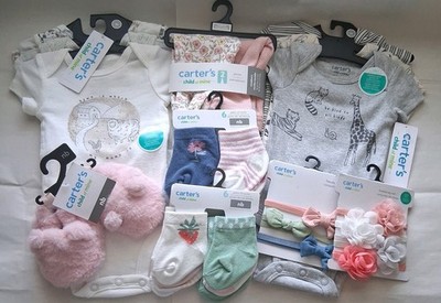 28 Pieces Bundle Baby Girls Carter's Size Newborn New with Tags 
