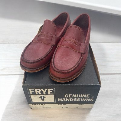 FRYE Leather Penny Loafers Shoe Women s 7M Port New w Box Flaw
