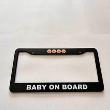 Baby On Board Black License Plate Frame Car Auto Safety Sign New Free Shipping Baby On Board Black License Plate Frame Car Auto Safety Sign New Free Shipping