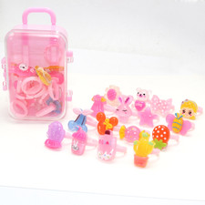 15pcs Kids Cartoon Plastic Jewelry Rings Adjustable Little Girls Birthday Gifts