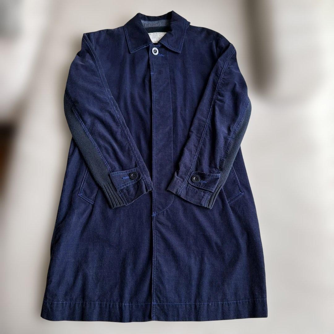 sacai Navy Corduroy Knit Coat M Vintage Men's Jacket Outerwear