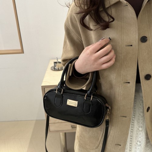 Solid Color Boston Pillow Bag French Style Women's Handbag Girls - Picture 4 of 10
