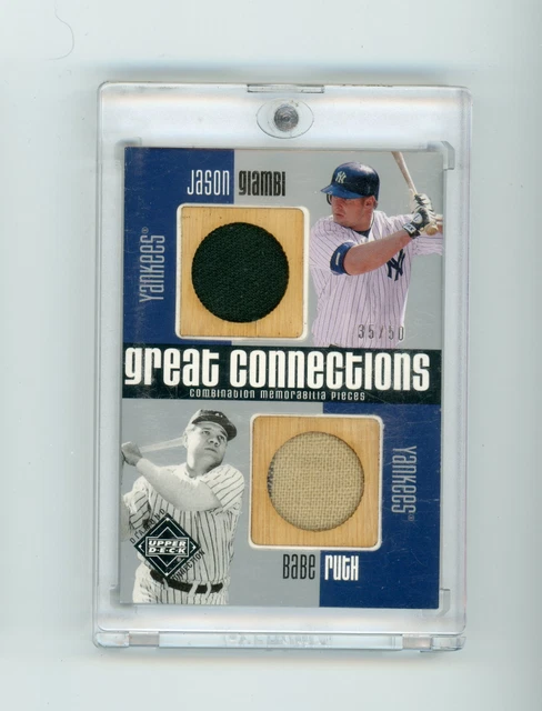 2002 Upper Deck Babe Ruth Jason Giambi Great Connections Dual Relic /50 (G)