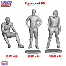 Trackside Unpainted Figures Scenery Display 3 x Fig Set 90 New 1:32 Scale WASP