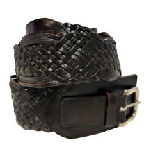 Women's Bonded Leather Woven BRAIDED Belt L Large