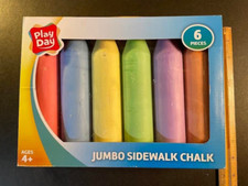Jumbo sidewalk chalk. New package. 6 different colors.
