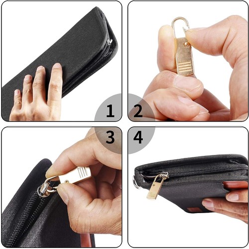 12-PCS Zipper Fixer Repair 4Color Pull Replacement Kits Luggage Boots Bags Pants - Picture 4 of 10