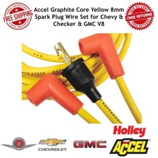 Accel Graphite Core Yellow 8mm Spark Plug Wire Set for Chevy & Checker & GMC V8