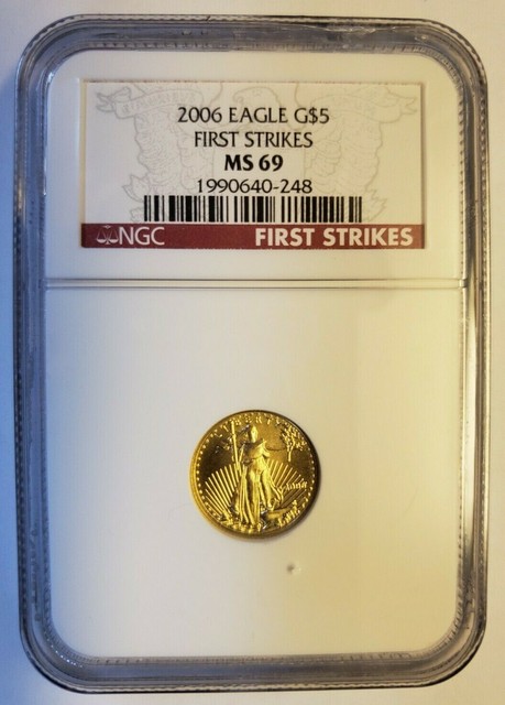 2006 Gold American Eagle First Strikes 5 110oz Ngc Ms69