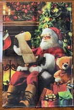 Christmas Garden Flag Santa s List Santa Claus Holiday Festive Burlap 12 X 18