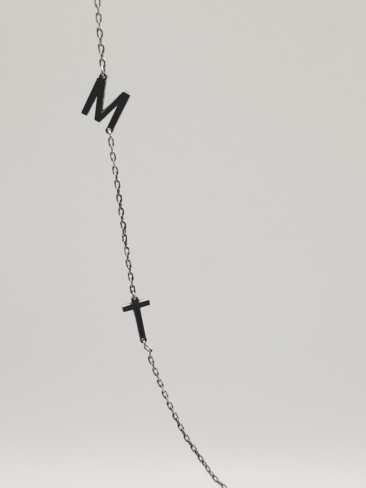 Sterling Silver Off Centered Sideways Initials 'M… - image 2