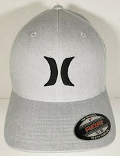 NEW Hurley Men's Black Textures Flex Fit Hat Cap Light Blue Sz S/M