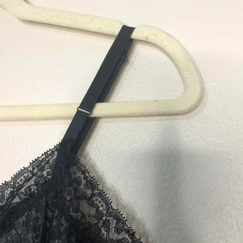 Van Raalte #7880 1955 vintage negro nailon encaje deslizamiento completo 34A Foto 2 de 4