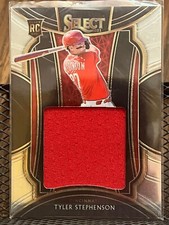 TYLER STEPHENSON 2021 PANINI SELECT SWATCHES REDS WORN ROOKIE JERSEY PATCH RELIC
